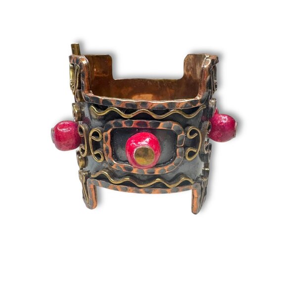 Casa Maya Mexico Copper Hinge Bangle - Picture 3 of 11